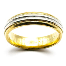 $2800 14Kt Yellow Gold and Platinum Men's Wedding Band 6mm Size 10