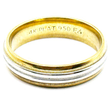 $2800 14Kt Yellow Gold and Platinum Men's Wedding Band 6mm Size 10