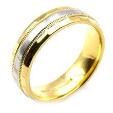 $2500 18Kt Yellow Gold and Platinum Women's Shiny Wedding band 6mm Size 6