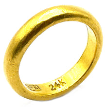 $2900 24Kt Yellow Gold 4 MM Wedding Band Ring Size 5.5