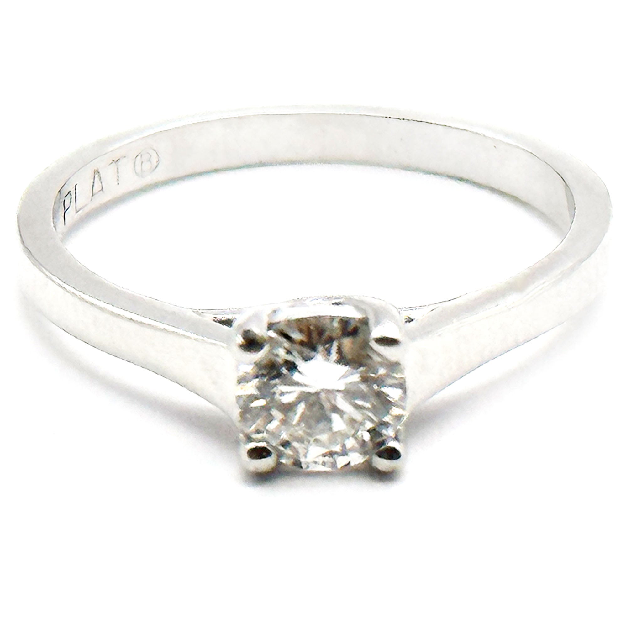 $5900 0.57Ct Platinum .950 Round Diamond Engagement Ring
