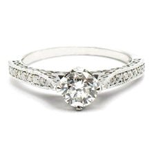 $4800 0.90Ct Antique Style Engagement Ring 14Kt White Gold