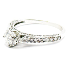 $4800 0.90Ct Antique Style Engagement Ring 14Kt White Gold
