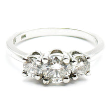 $5500 0.75Ct Platinum Three Stone Diamond Engagement Ring