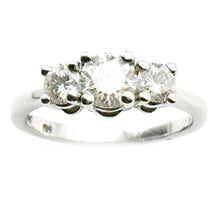 $5500 0.75Ct Platinum Three Stone Diamond Engagement Ring