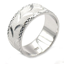 $2900 White Gold Diamond Cut Women's Matt Finish 8mm Wedding Band 14Kt