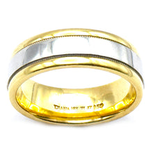 $2800 18Kt Yellow Gold and Platinum Women's Shiny Wedding Band 6mm Size 5.75