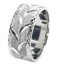 $2900 White Gold Diamond Cut Women's Matt Finish 8mm Wedding Band 14Kt