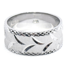 $2900 White Gold Diamond Cut Women's Matt Finish 8mm Wedding Band 14Kt