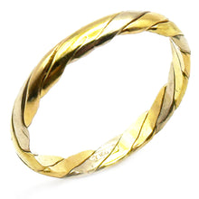 $1800 18Kt Two Tone Hand Made 3mm Women's Wedding Band Size 8