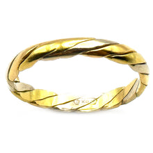 $1800 18Kt Two Tone Hand Made 3mm Women's Wedding Band Size 8