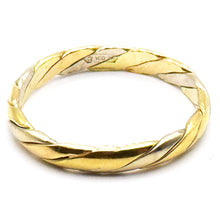 $1800 18Kt Two Tone Hand Made 3mm Women's Wedding Band Size 8