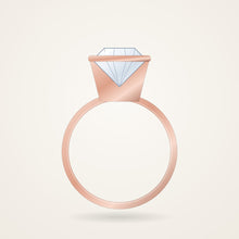 Bezel Solitaire Engagement Ring Setting, rose metal