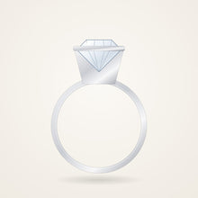 Bezel Solitaire Engagement Ring Setting, white metal