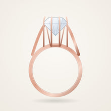 Cathedral Solitaire Engagement Ring Setting, rose metal