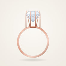 Hidden Halo Engagement Ring Setting, rose metal