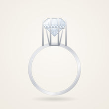 Hidden Halo Engagement Ring Setting, white metal