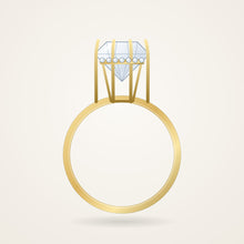 Hidden Halo Engagement Ring Setting, yellow metal