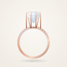 Pavé Engagement Ring Setting, rose metal
