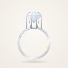 Pavé Engagement Ring Setting, white metal