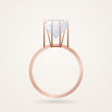 Classic Solitaire Engagement Ring Setting, rose metal