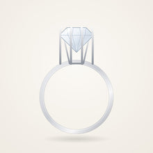 Classic Solitaire Engagement Ring Setting, white metal