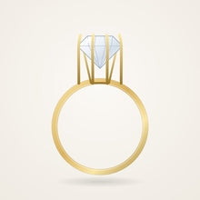 Classic Solitaire Engagement Ring Setting, yellow metal