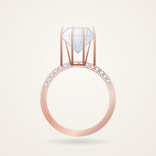 Vintage Milgrain Engagement Ring Setting, rose metal