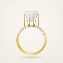 Vintage Milgrain Engagement Ring Setting, yellow metal