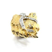 $4900 0.50 Ct Yellow Gold Horse Design Men's Fashion Ring 14 Kt - Esmeralda Jewels 