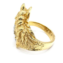 $4900 0.50 Ct Yellow Gold Horse Design Men's Fashion Ring 14 Kt - Esmeralda Jewels 