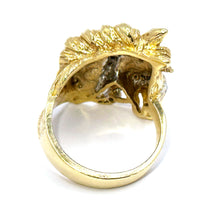 $4900 0.50 Ct Yellow Gold Horse Design Men's Fashion Ring 14 Kt - Esmeralda Jewels 