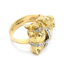 $4900 0.50 Ct Yellow Gold Horse Design Men's Fashion Ring 14 Kt - Esmeralda Jewels 