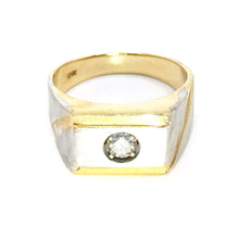 $4200 0.35Ct Two Tone Solitaire Men's Diamond Ring 14Kt - Esmeralda Jewels 