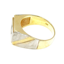 $4200 0.35Ct Two Tone Solitaire Men's Diamond Ring 14Kt - Esmeralda Jewels 