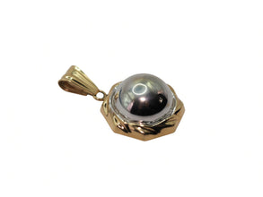 14K Genuine Yellow White Gold Two Tone Pendant Diamond Cut Finish Unisex