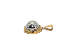 14K Genuine Yellow White Gold Two Tone Pendant Diamond Cut Finish Unisex