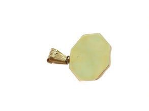 14K Genuine Yellow White Gold Two Tone Pendant Diamond Cut Finish Unisex