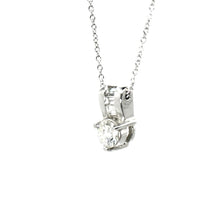 $6900 0.60Ct .950 Platinum Baguette and Round Diamond Solitaire Necklace Pendant - Esmeralda Jewels 