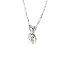 $3500 0.42Ct Tear Drop Solitaire Diamond Necklace 14Kt White Gold - Esmeralda Jewels 