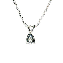 $3500 0.42Ct Tear Drop Solitaire Diamond Necklace 14Kt White Gold - Esmeralda Jewels 