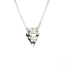 $4900 0.55Ct Vintage Tear Drop Solitaire Diamond Necklace 14Kt White Gold - Esmeralda Jewels 
