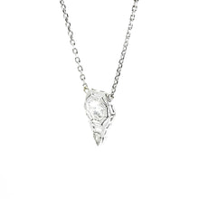 $4900 0.55Ct Vintage Tear Drop Solitaire Diamond Necklace 14Kt White Gold - Esmeralda Jewels 