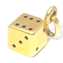 $550 14kt Yellow Gold Three Dimensional Dice Charm