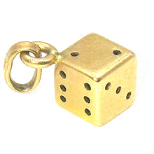 $550 14kt Yellow Gold Three Dimensional Dice Charm