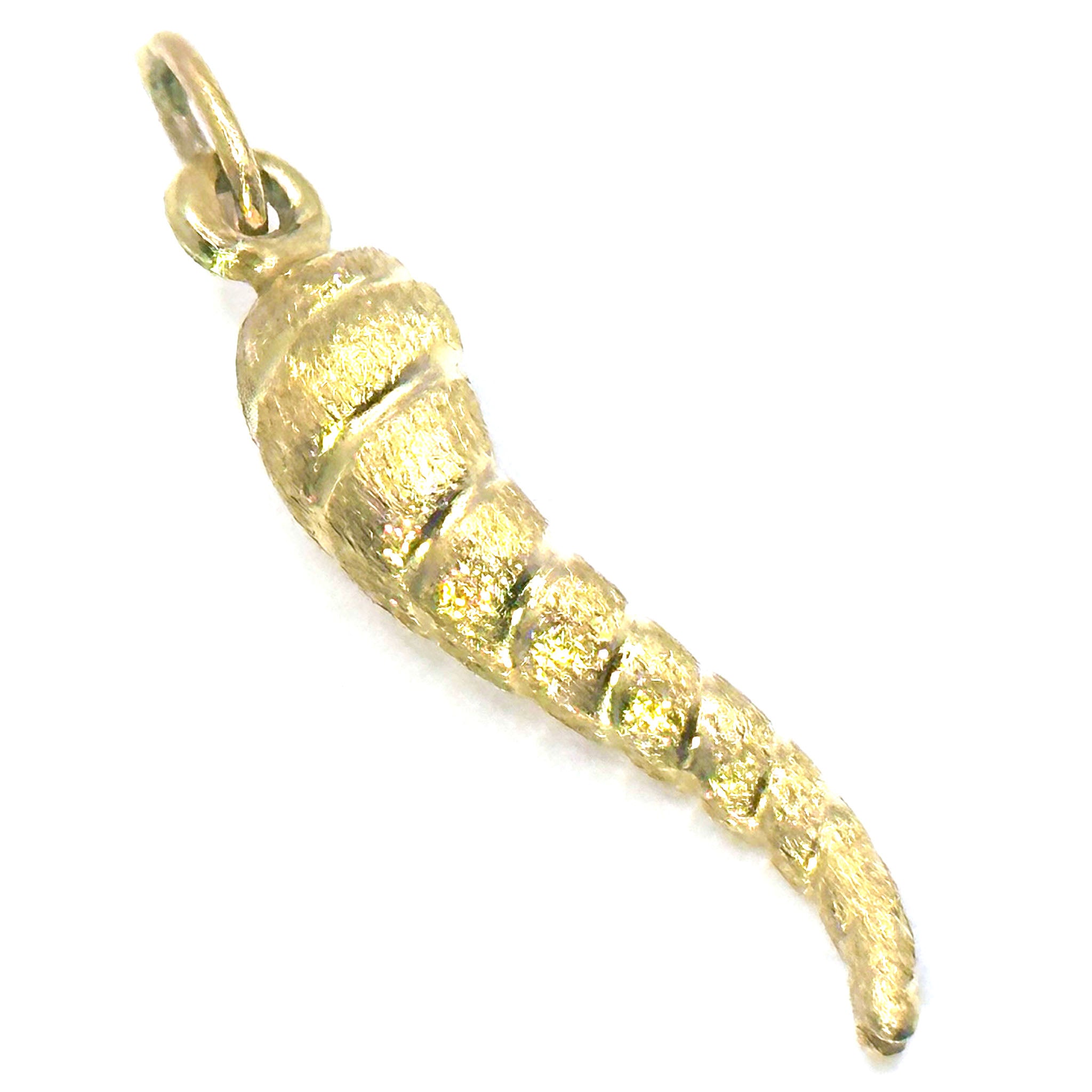 $390 14Kt Yellow Gold Italian Horn Charm Pendant