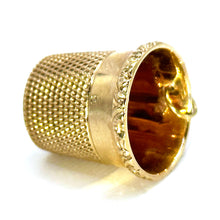 $850 14Kt Rose Gold Antique 3D Thimble charm from 1950's