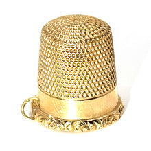 $850 14Kt Rose Gold Antique 3D Thimble charm from 1950's
