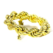 $2900 14KT Yellow Gold Circle Twist Rope Design Brooch Pin