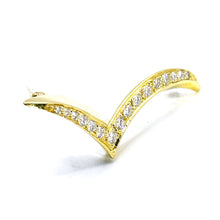 $2900 18Kt Yellow Gold V Shape 0.50Ct Diamond Brooch Pin